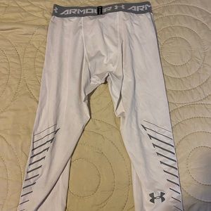 White Under Amor Running Leggings